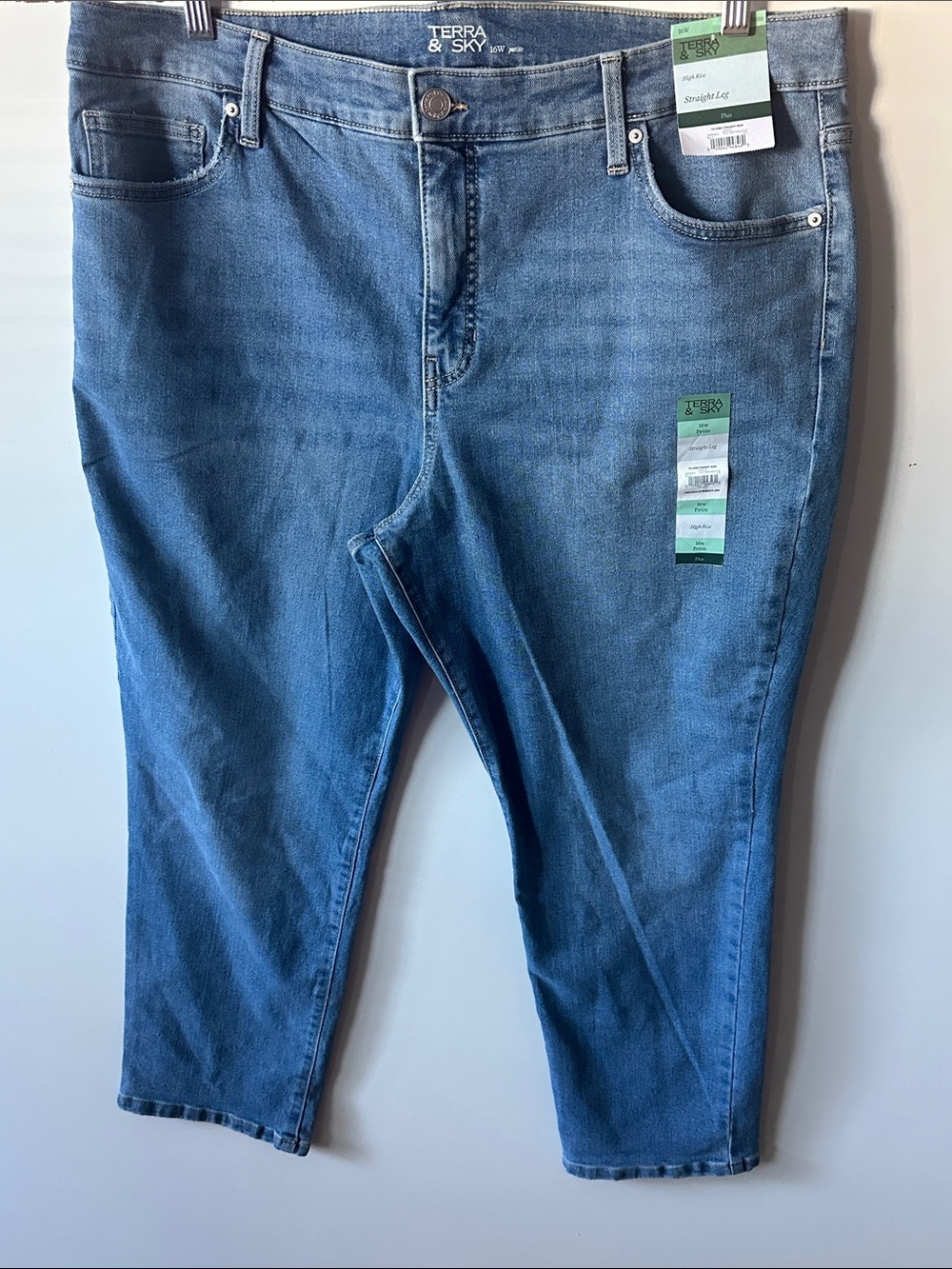 Women's Plus Size Straight High Rise Jeans Size Petite 16W